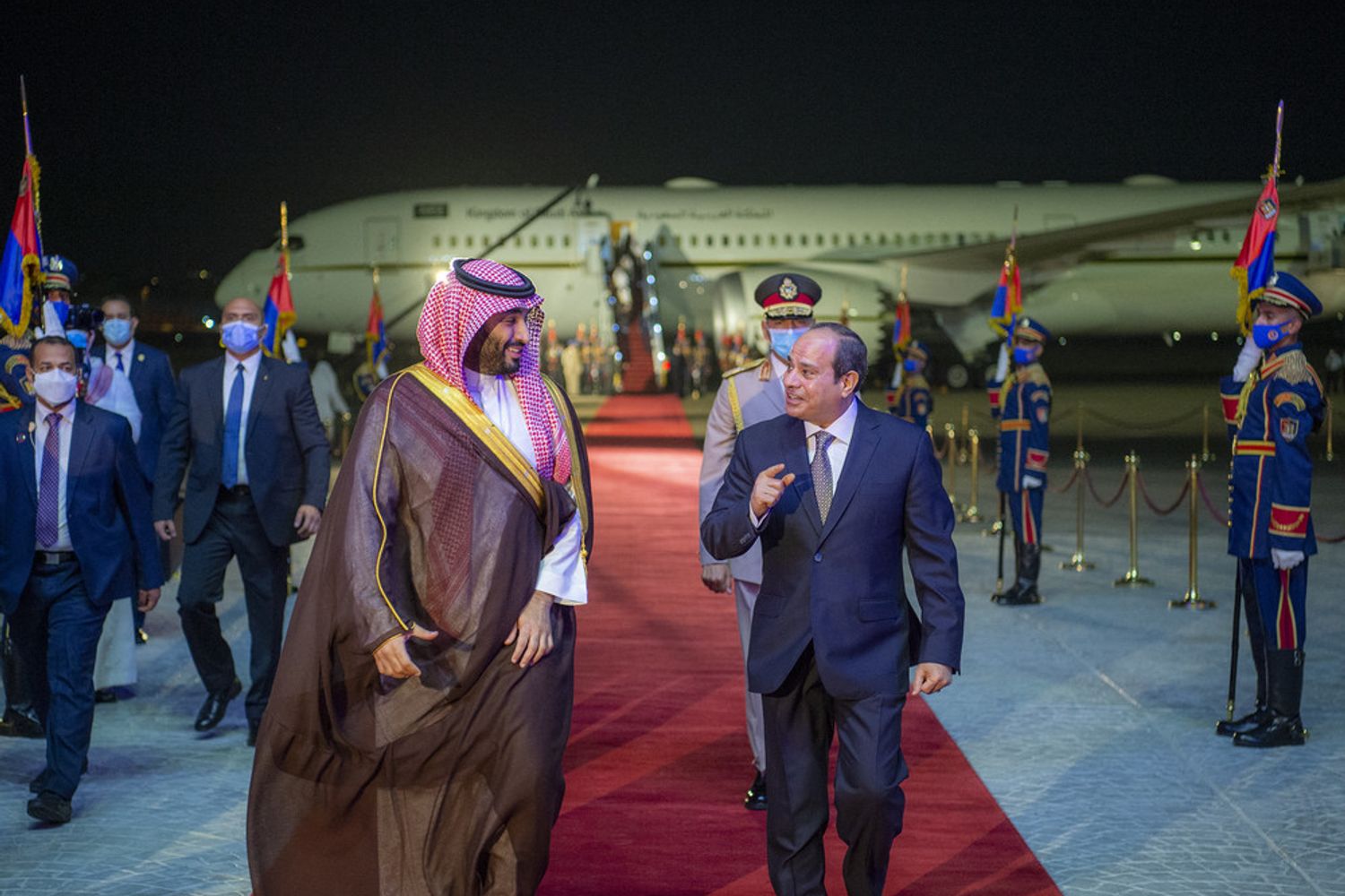 Il principe Mohammed bin Salman con il presidente egiziano Abdel Fattah al-Sisi&nbsp;