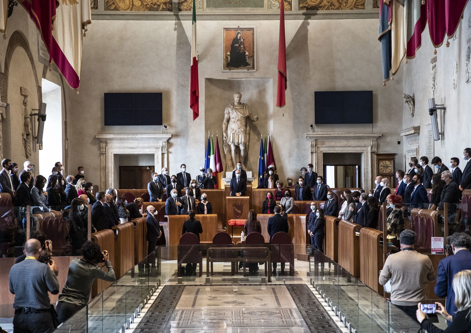 La sala del Consiglio comunale di Roma