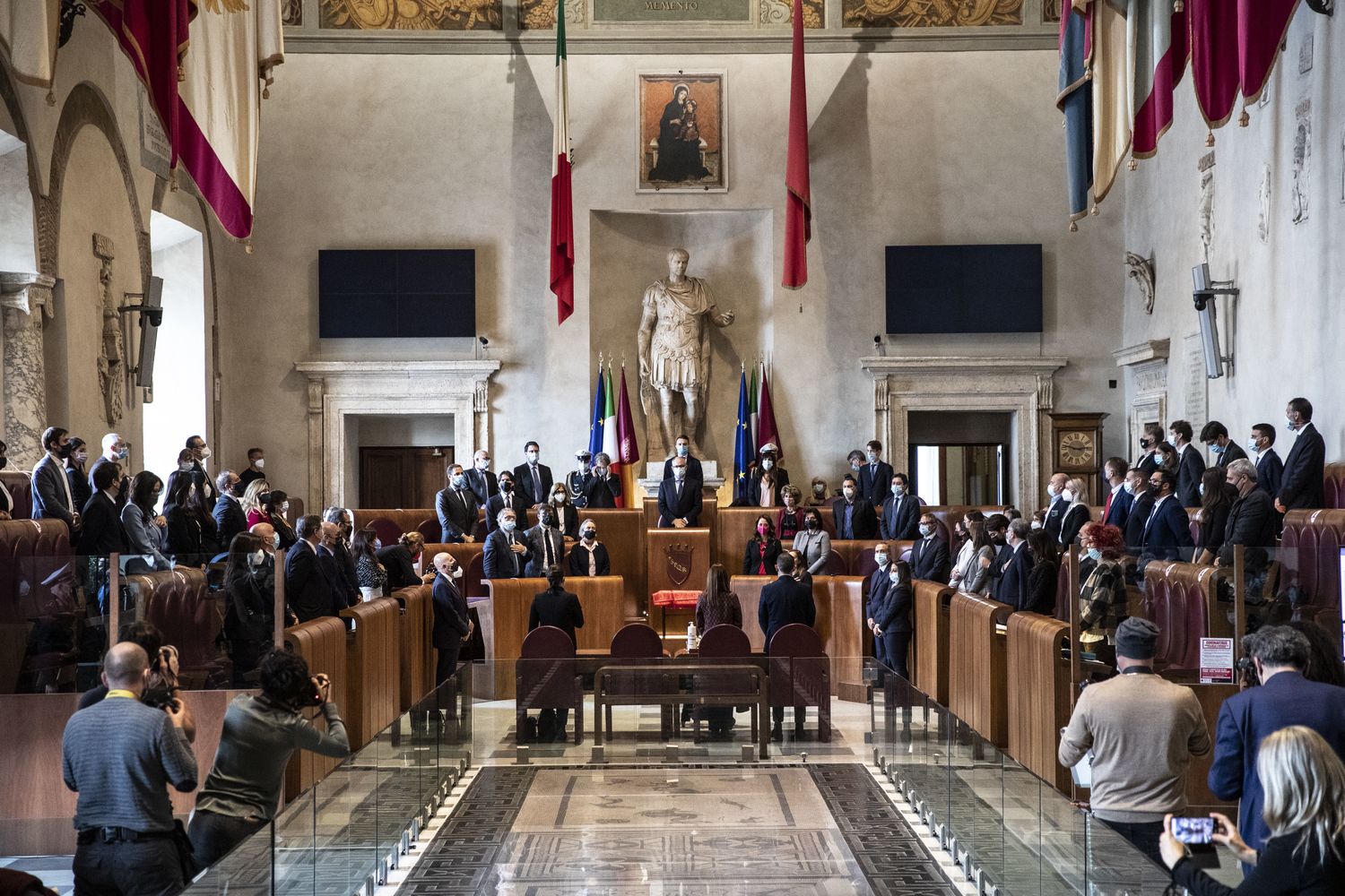 La sala del Consiglio comunale di Roma