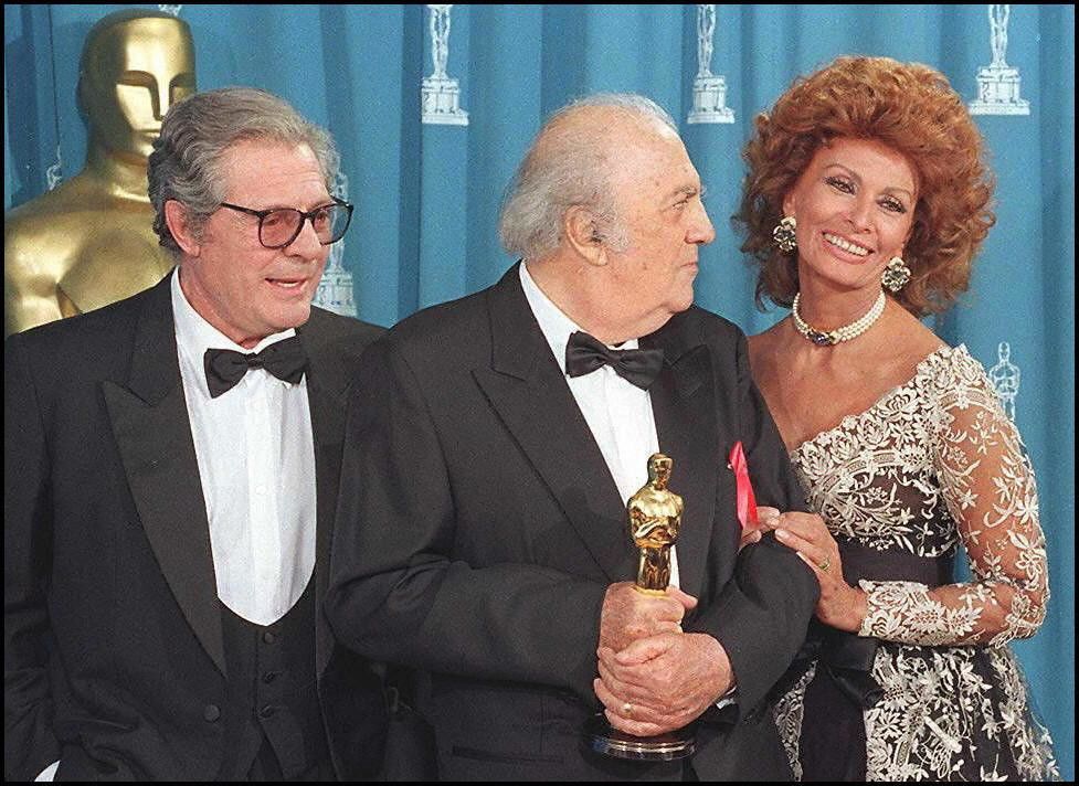 &nbsp;Federico Fellini, Sophia Loren e Marcello Mastroianni