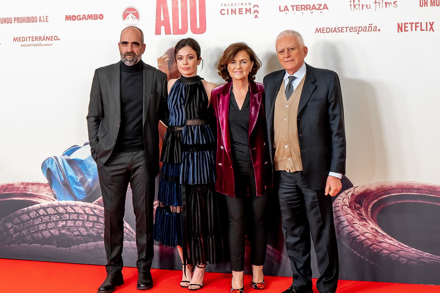 Paolo Vasile con Luis Tosar, Anna Castillo e Carmen Calvo