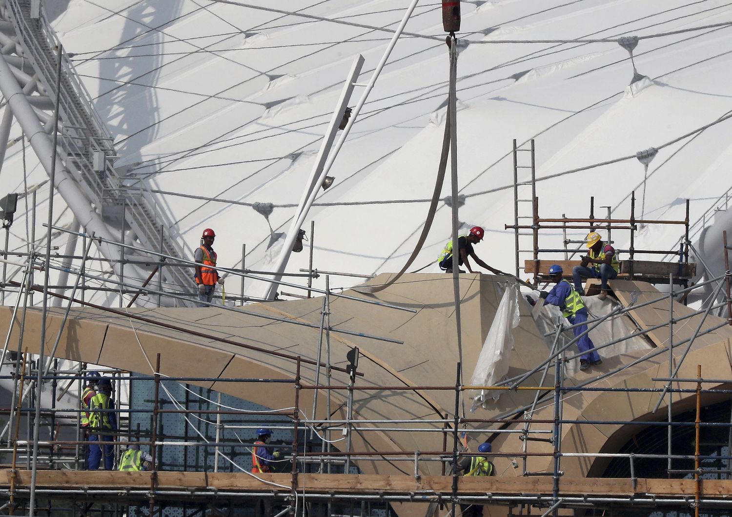 I lavori per la costruzione dello stadio di Doha&nbsp;