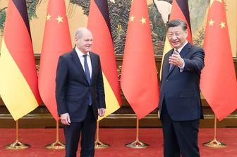 Olaf Scholz e Xi Jinping&nbsp;