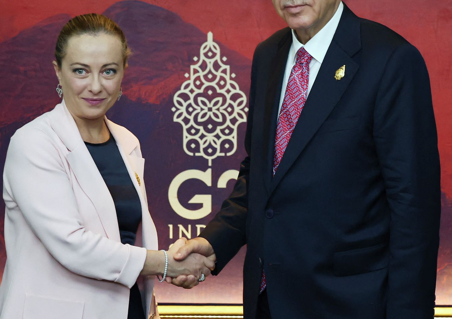 La premier Giorgia Meloni con il presidente turco Recep Tayyip Erdogan