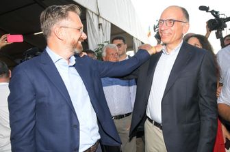 Matteo Lepore e Enrico Letta&nbsp;